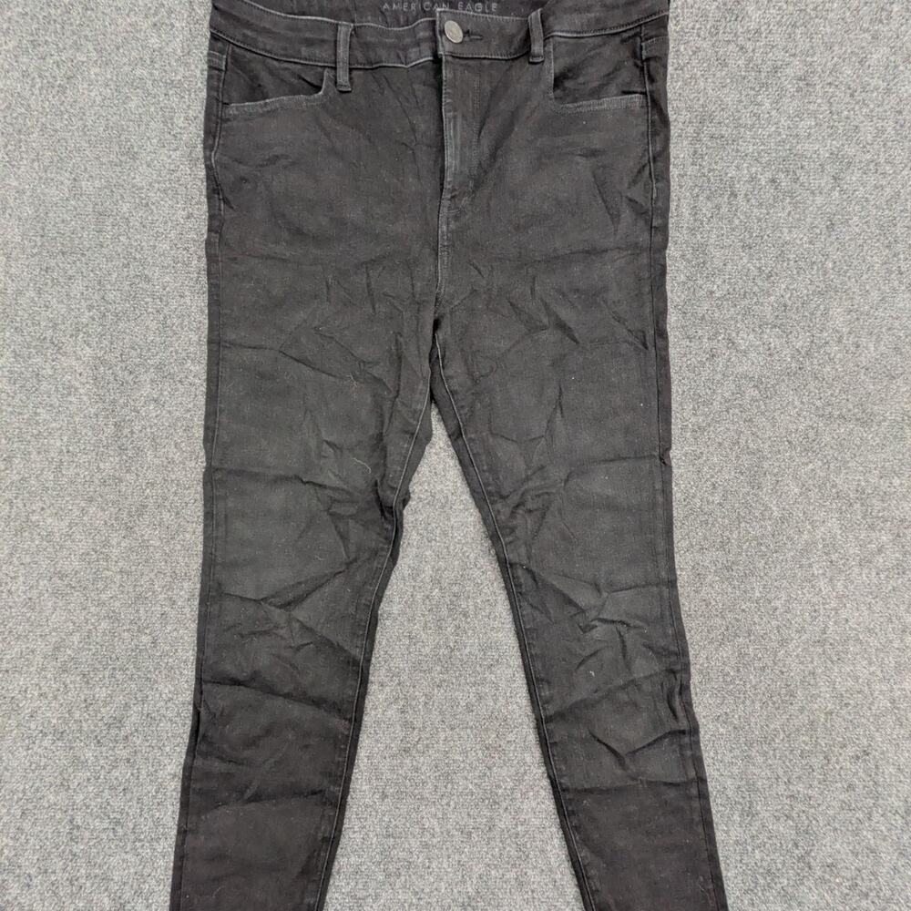 American Eagle Jeans Womens 14 Long Black Slim Fit Workwear Pants Trouser Bottom